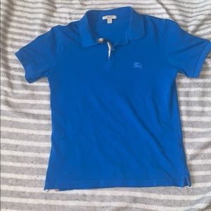 Blue Burberry button up shirt